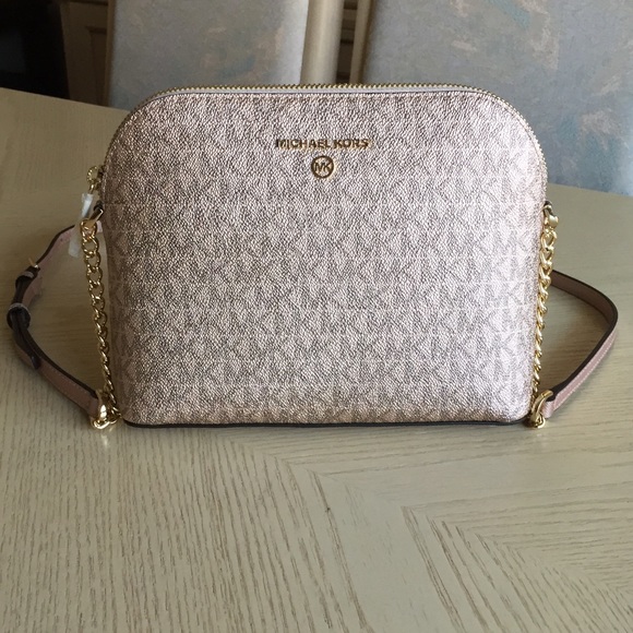 Michael Kors Cindy Rose Gold Dome Crossbody Bag - Picture 16 of 16